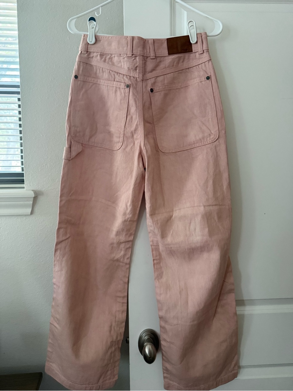 Madewell Pink Wide Leg Carpenter Jean